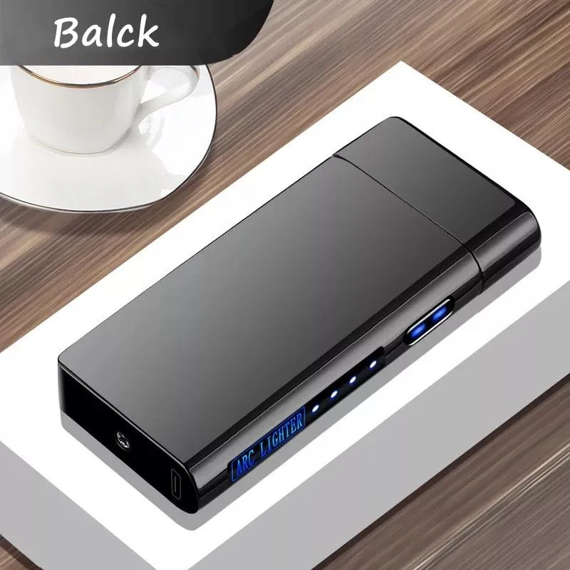 Luxury Metal Windproof USB Rechargeable Lighter with Touchscreen LED Display