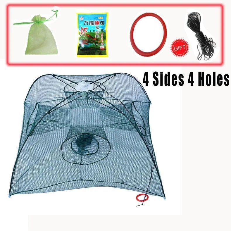 Portable 4-Hole Folding Fishing Trap