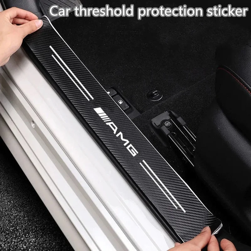 3D Carbon Door Sill Protectors 4-Piece Set for AMG Mercedes-Benz