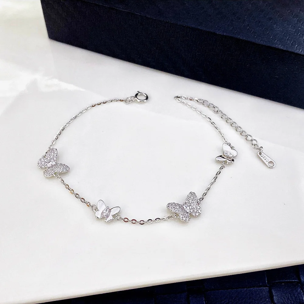 Womens silver bracelet Butterflies