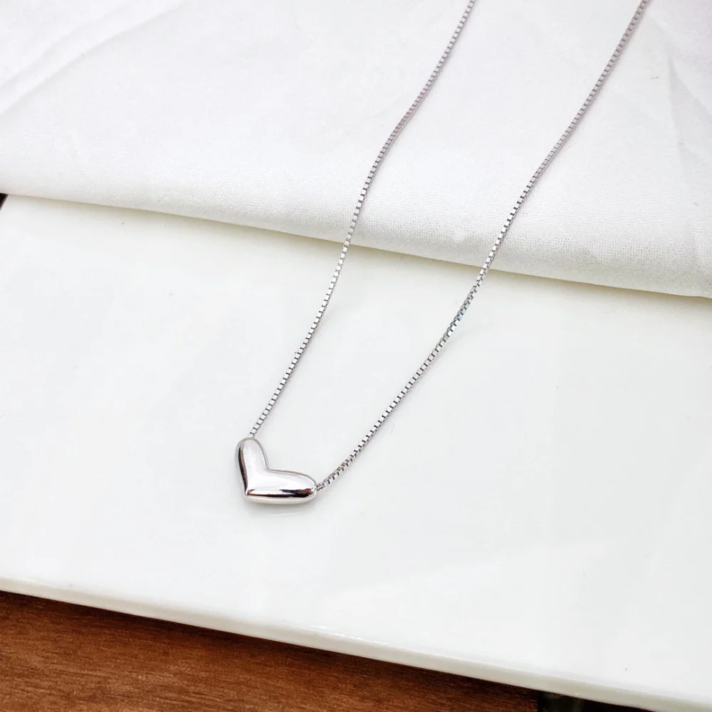 Womens silver necklace Heart V06592HP