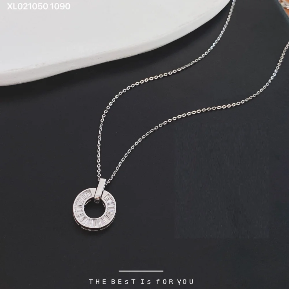 Womens silver necklace Circle XL021050BZ