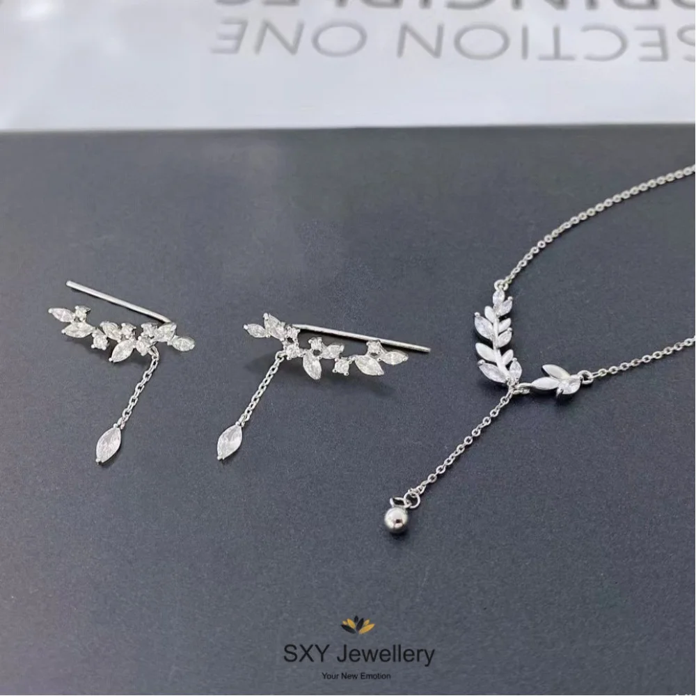 Crystal Sprigs Womens Silver Set XL70046